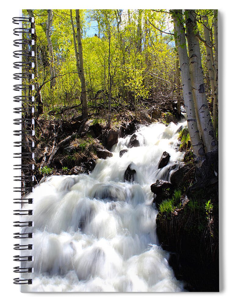 Waterfall Spiral Notebook featuring the photograph Rushing Water by Shane Bechler