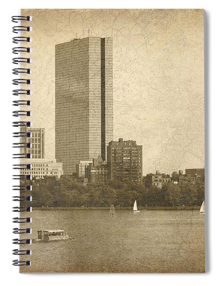 Boston Spiral Notebook featuring the digital art Rustic Boston by Jayne Carney