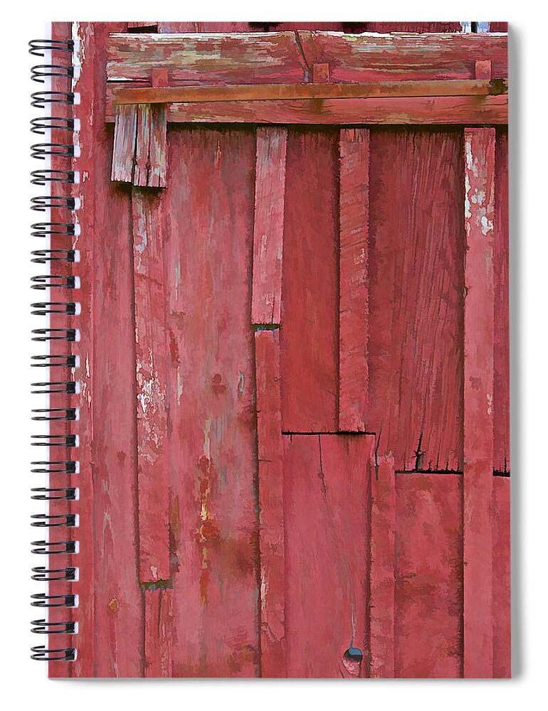 Abandon Spiral Notebook featuring the photograph Rustic Red Barn Wall II by David Letts