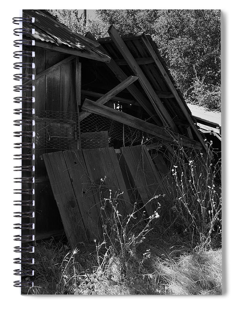 Rustic Spiral Notebook featuring the photograph Rustic Shed 4 by Richard J Cassato