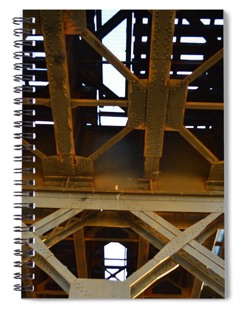 Rusty Spiral Notebook featuring the photograph Rusty Train Trestle Beams by Stacie Siemsen
