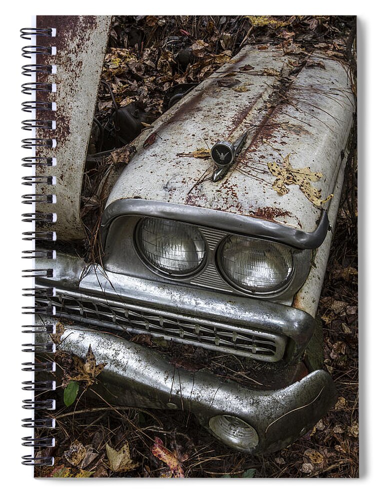 1950 Spiral Notebook featuring the photograph Rusty Classic by Debra and Dave Vanderlaan