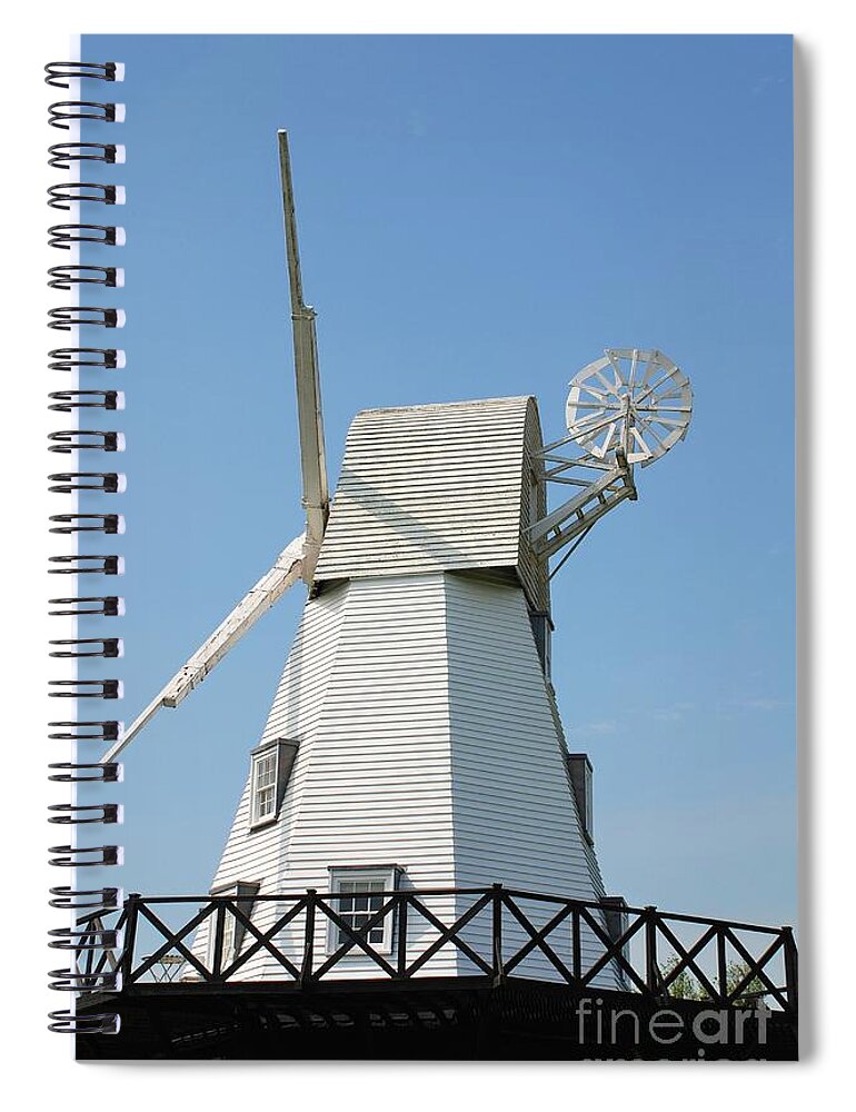 Windmill Spiral Notebook featuring the photograph Rye windmill by David Fowler