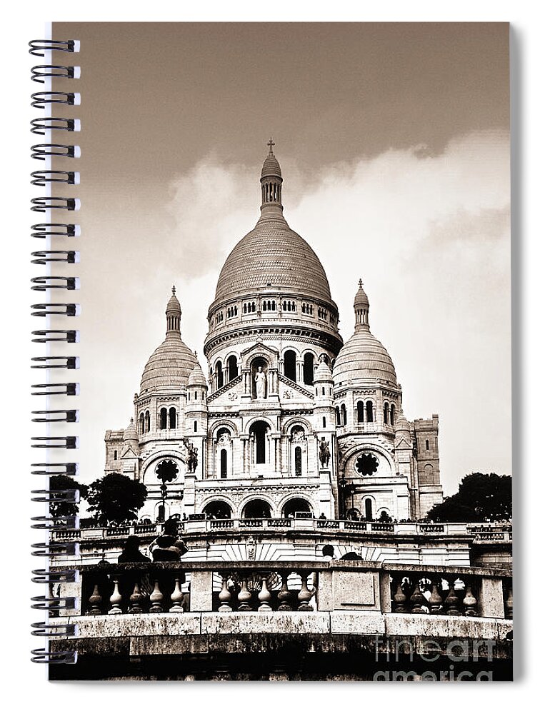 Paris Spiral Notebook featuring the photograph Sacre Coeur Basilica in Paris by Elena Elisseeva