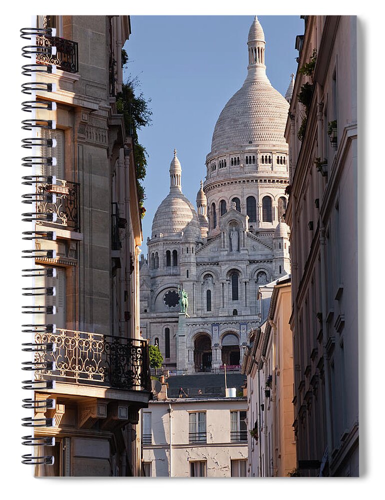 Apartment Spiral Notebook featuring the photograph Sacre Coeur In The Montmartre District by Julian Elliott Photography
