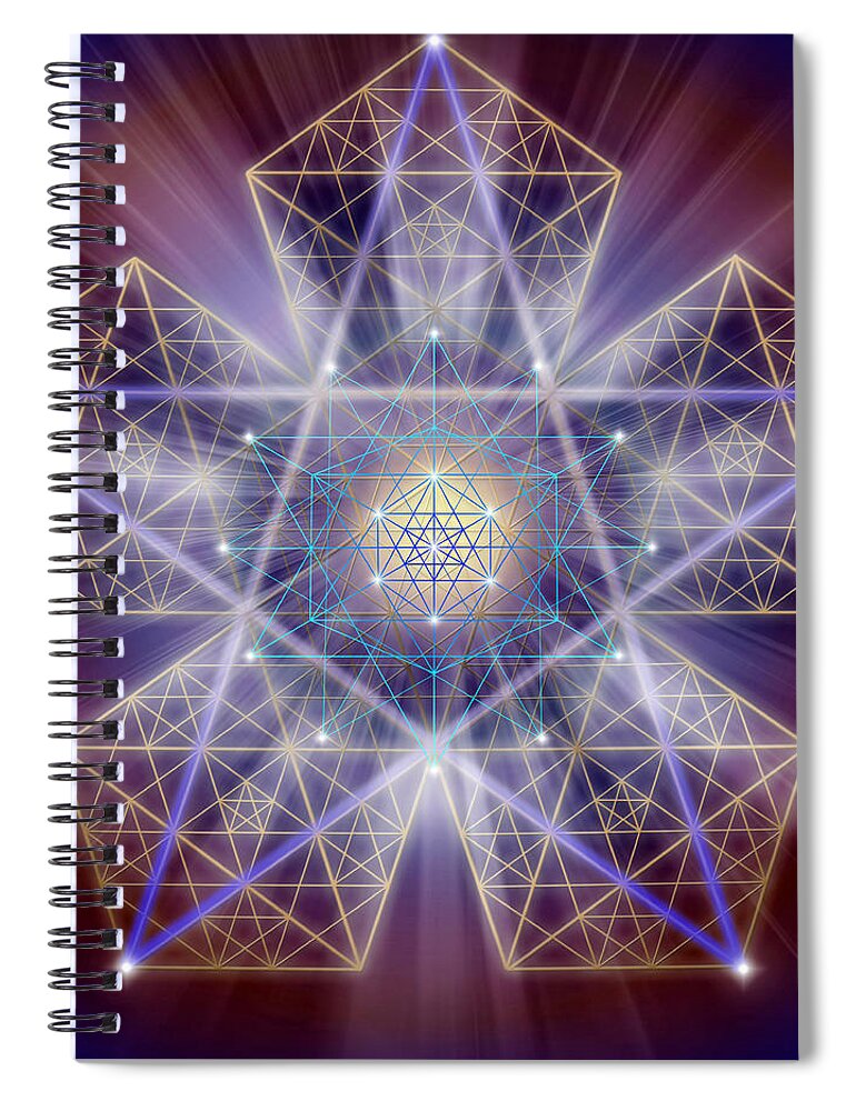 Endre Spiral Notebook featuring the digital art Sacred Geometry 163 by Endre Balogh