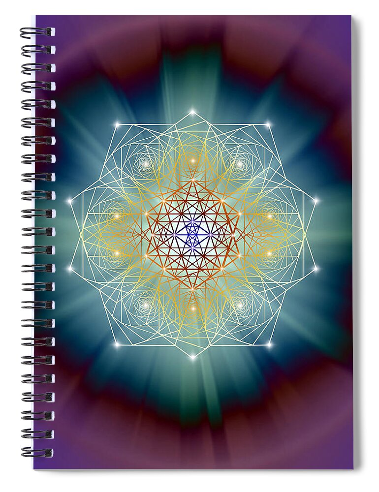 Endre Spiral Notebook featuring the digital art Sacred Geometry 164 by Endre Balogh