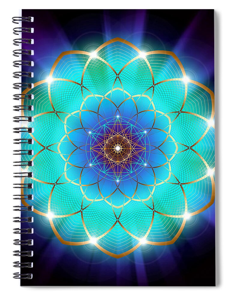 Endre Spiral Notebook featuring the digital art Sacred Geometry 209 by Endre Balogh