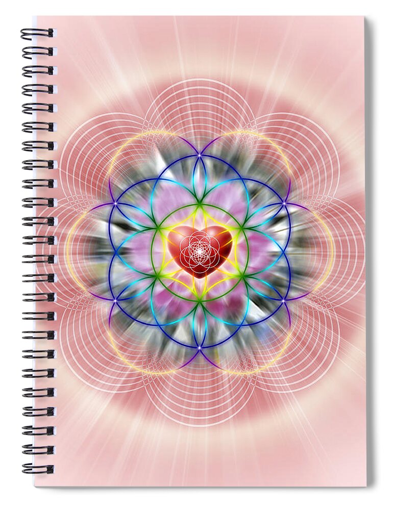 Endre Spiral Notebook featuring the digital art Sacred Geometry 238 by Endre Balogh