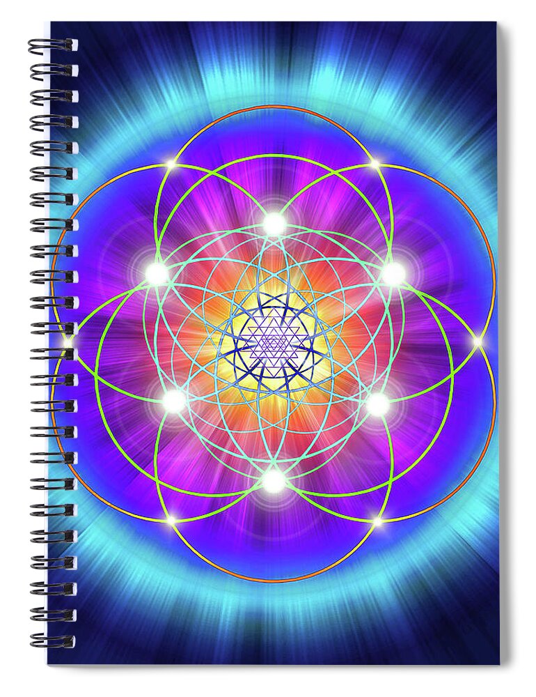 Endre Spiral Notebook featuring the digital art Sacred Geometry 25 by Endre Balogh