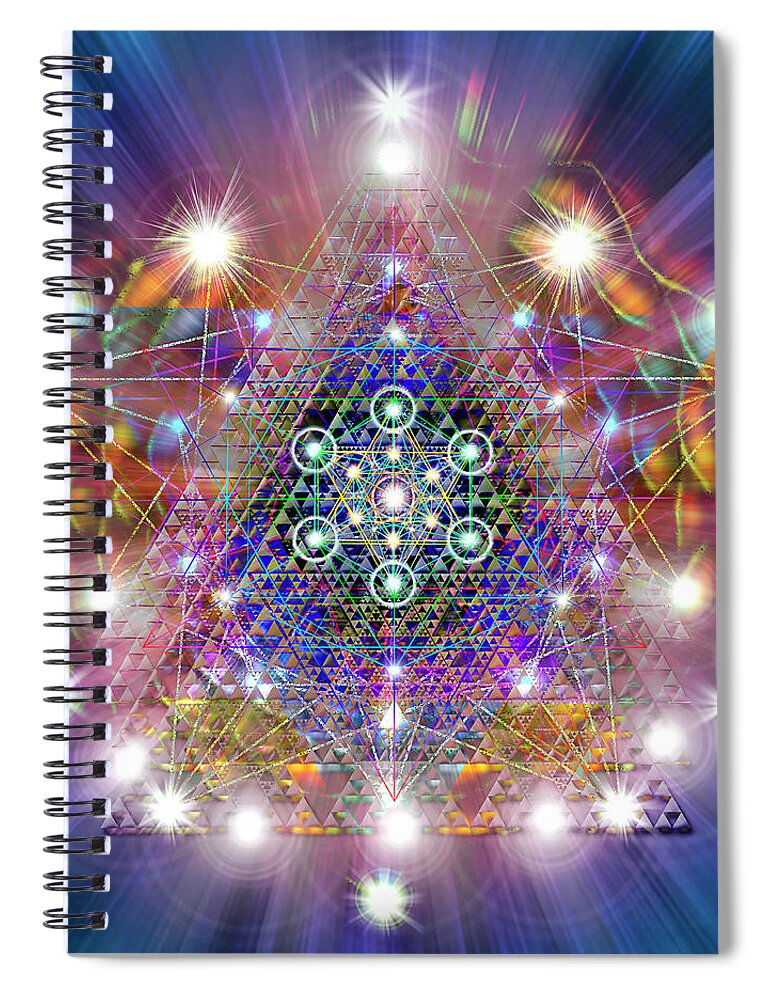 Endre Spiral Notebook featuring the digital art Sacred Geometry 38 by Endre Balogh
