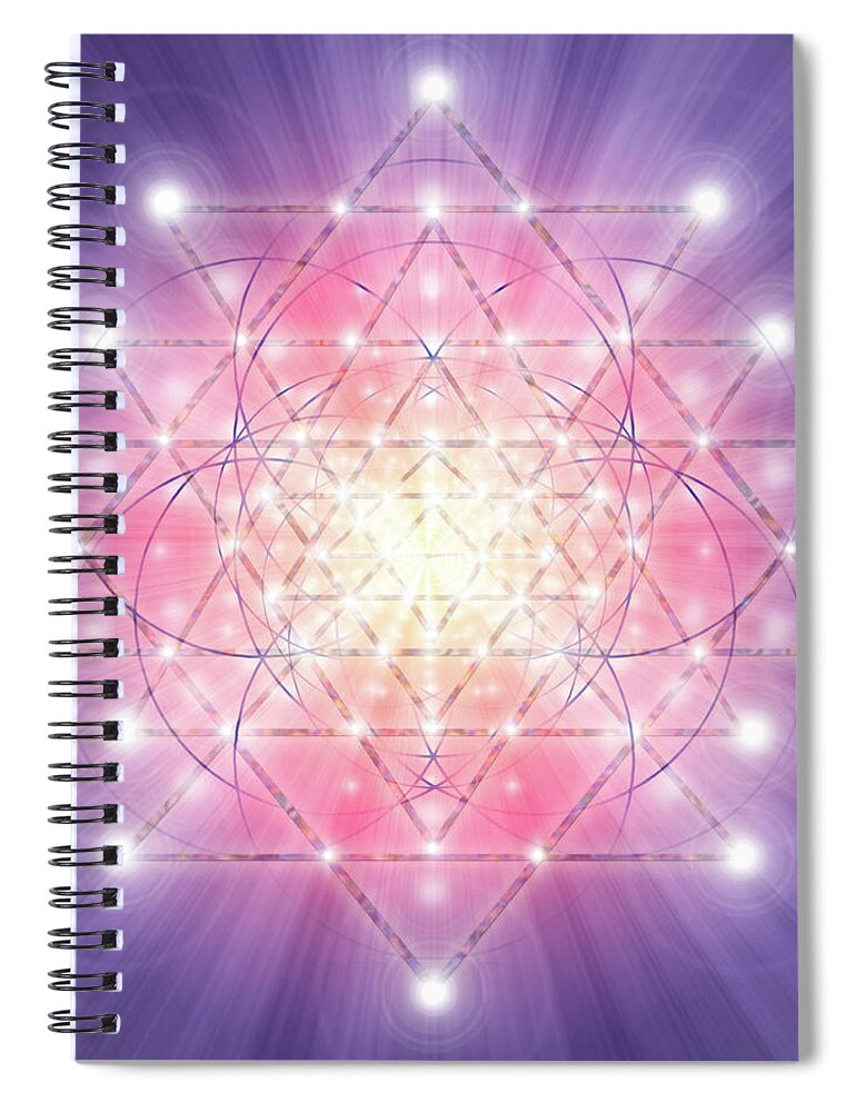 Endre Spiral Notebook featuring the digital art Sacred Geometry 92 by Endre Balogh