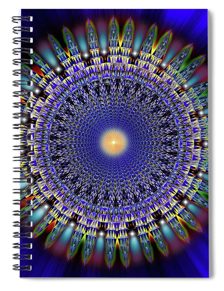 Endre Spiral Notebook featuring the digital art Sacred Geometry 97 by Endre Balogh