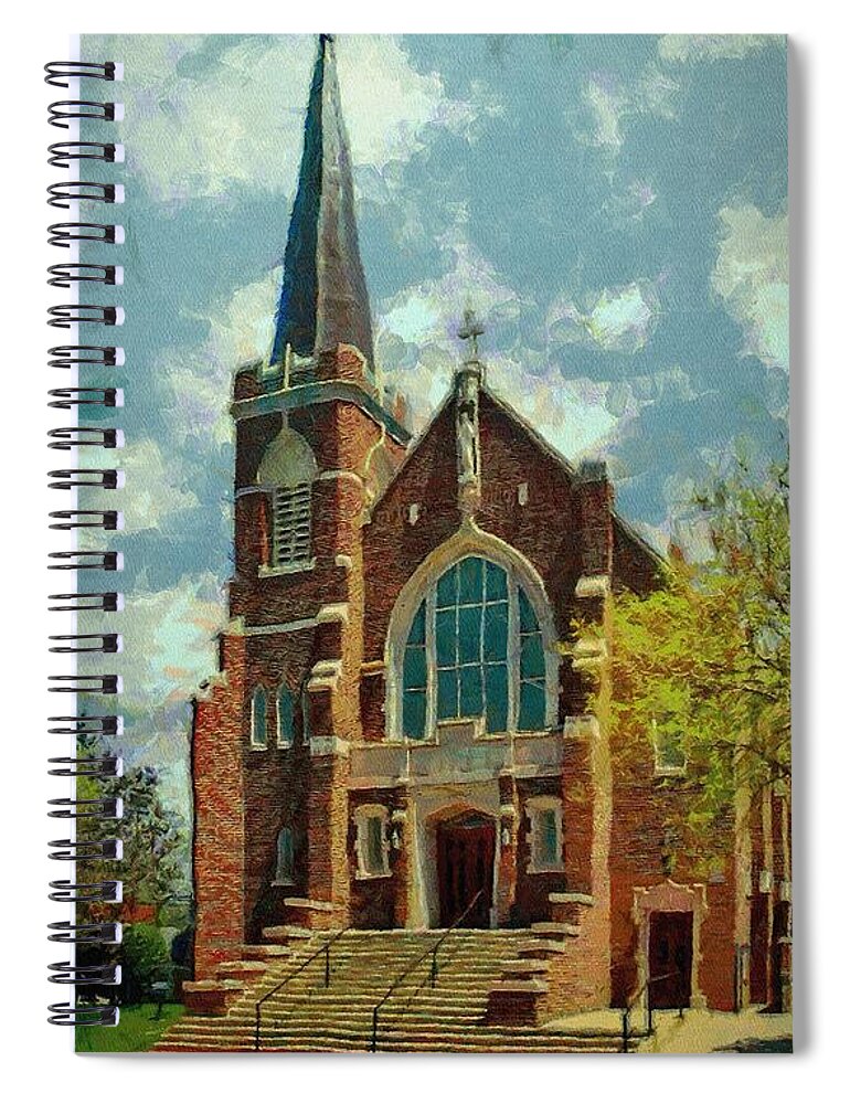Church Spiral Notebook featuring the painting Sacred Heart by Jeffrey Kolker