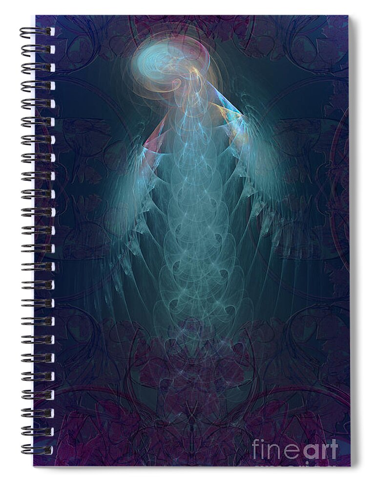 Angel Spiral Notebook featuring the digital art Sad Angel by Klara Acel