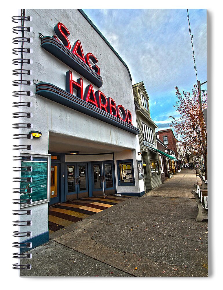 Sag Harbor Spiral Notebook featuring the photograph Sag Harbor Theater by Robert Seifert