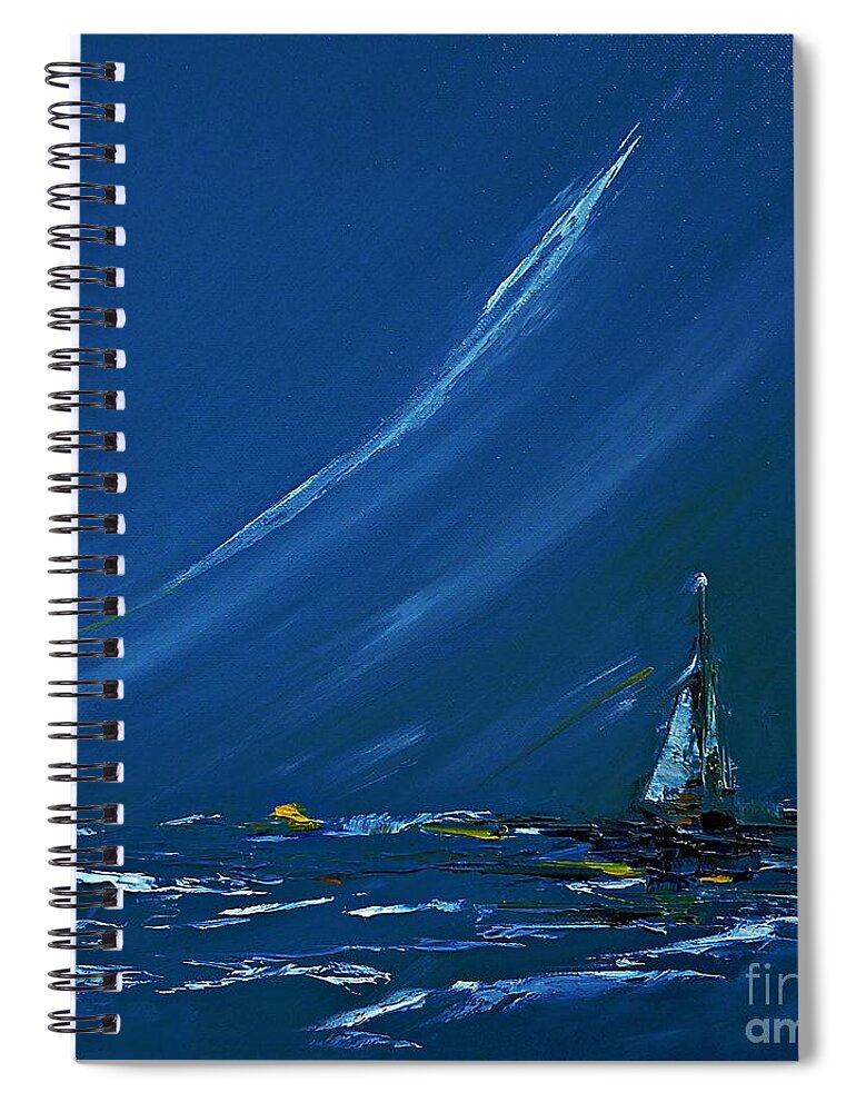 Sea Spiral Notebook featuring the painting Sailing by Amalia Suruceanu