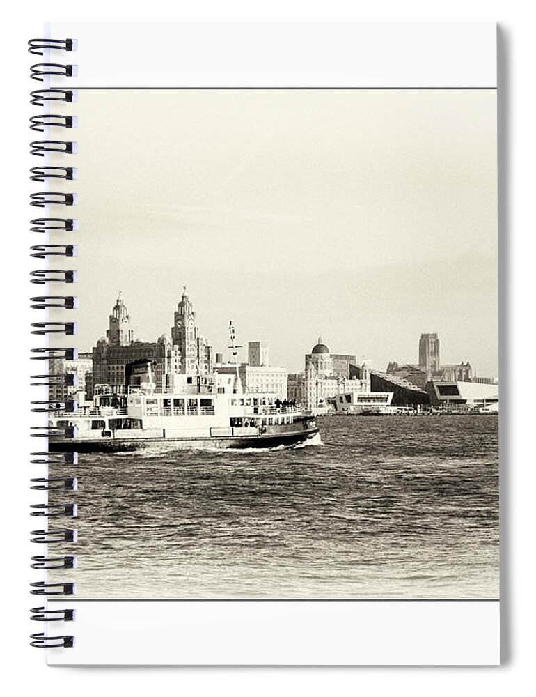  Spiral Notebook featuring the photograph Sailing up the Mersey by Spikey Mouse Photography