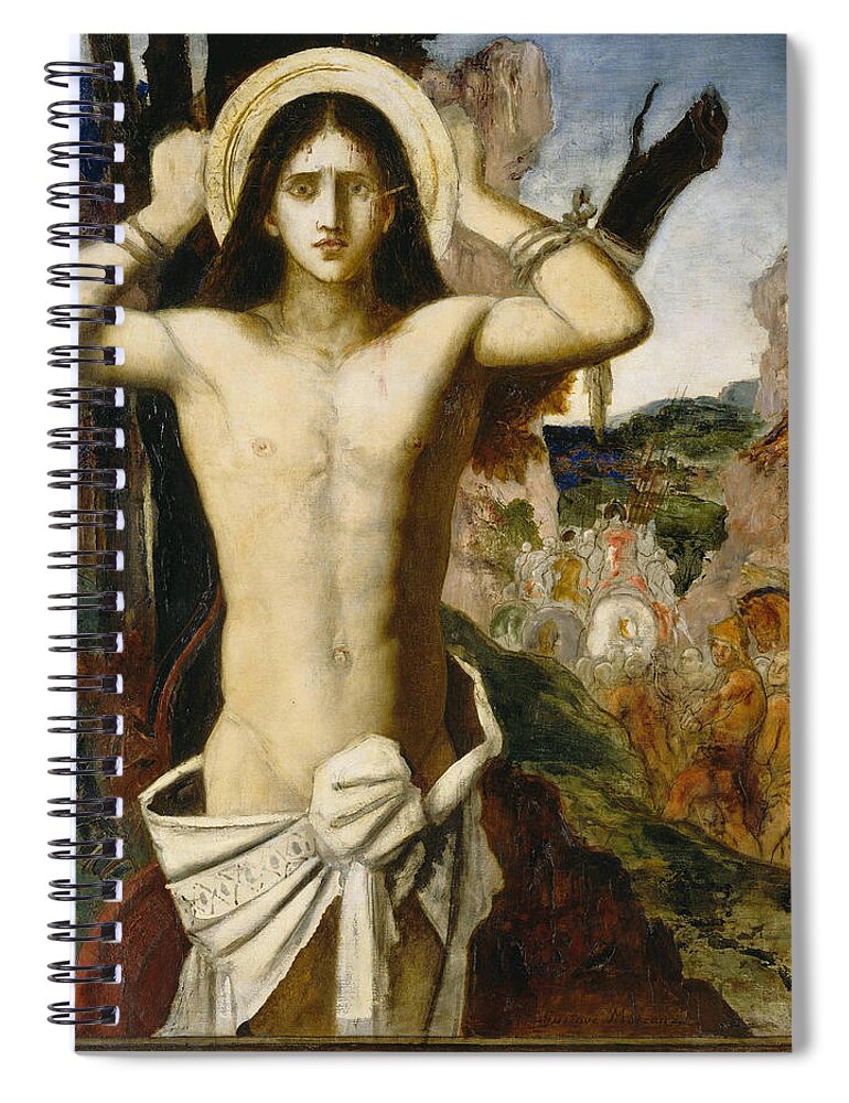 Gustave Moreau Spiral Notebook featuring the painting Saint Sebastian by Gustave Moreau