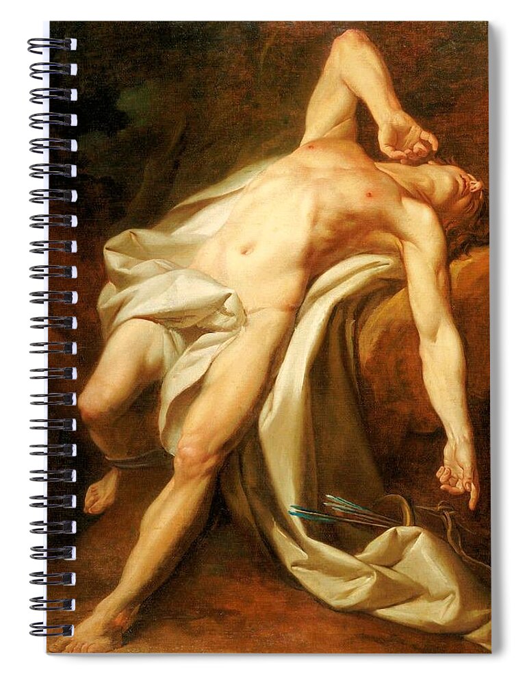 Saint Sebastian Spiral Notebook featuring the painting Saint Sebastian by Nicolas Guy Brenet