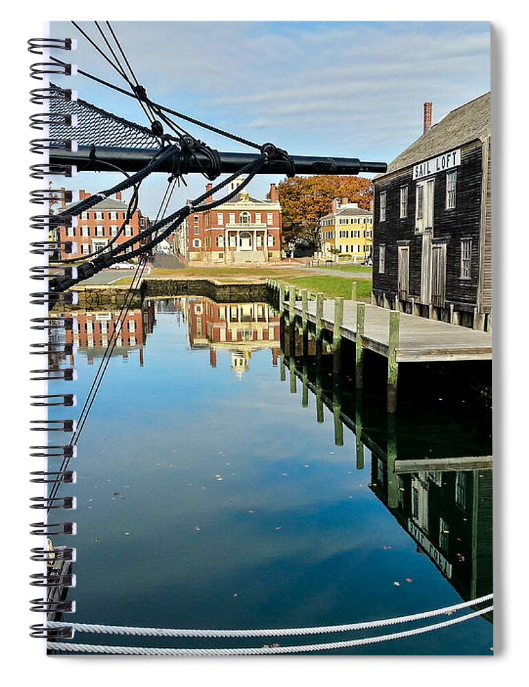 Derby Wharf Spiral Notebook featuring the photograph Salem maritime historic site by Jeff Folger