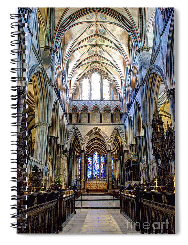 Architecture Spiral Notebook featuring the photograph Salisbury Cathedral by Juli Scalzi