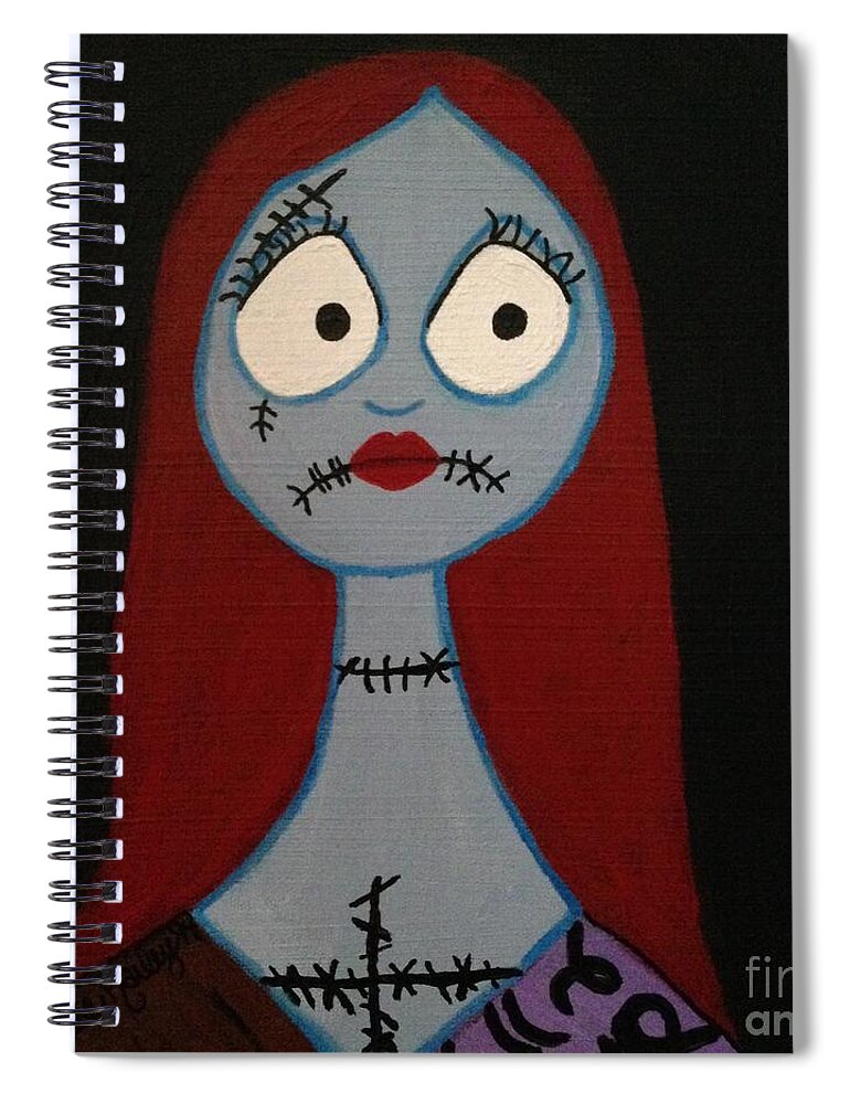 Sally Spiral Notebook featuring the painting Sally Waits For Jack by Denise Railey