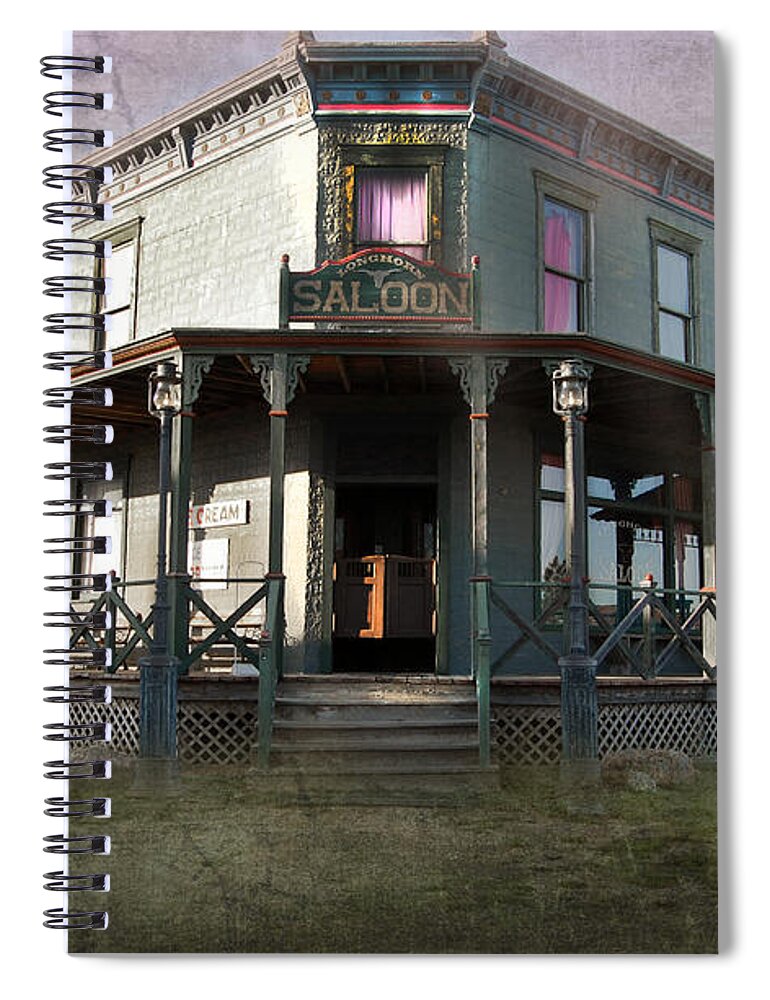 Vintage Spiral Notebook featuring the photograph Saloon by Judy Hall-Folde