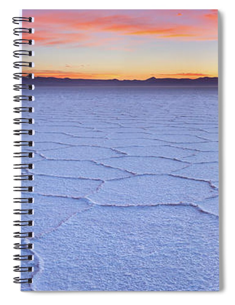 Scenics Spiral Notebook featuring the photograph Salt Flat Salar De Uyuni In Bolivia At by Sara winter
