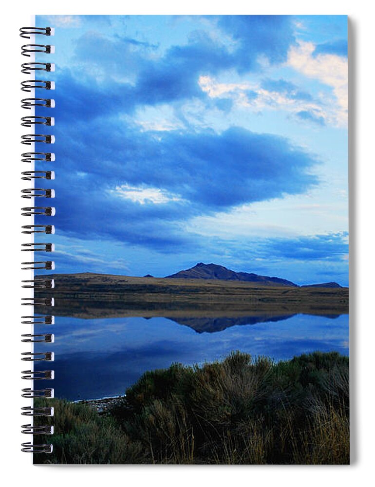 Landscape Spiral Notebook featuring the photograph Salt Lake Antelope Island by Matt Quest
