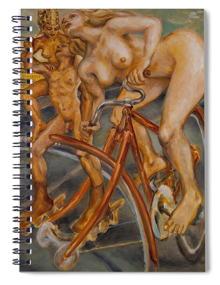 Nudes Spiral Notebook featuring the painting Samadhi on Westminster Bridge by Peregrine Roskilly