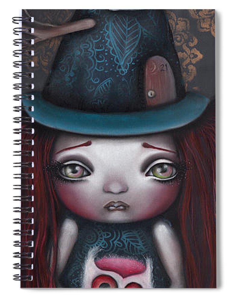 Witch Spiral Notebook featuring the painting Samantha by Abril Andrade