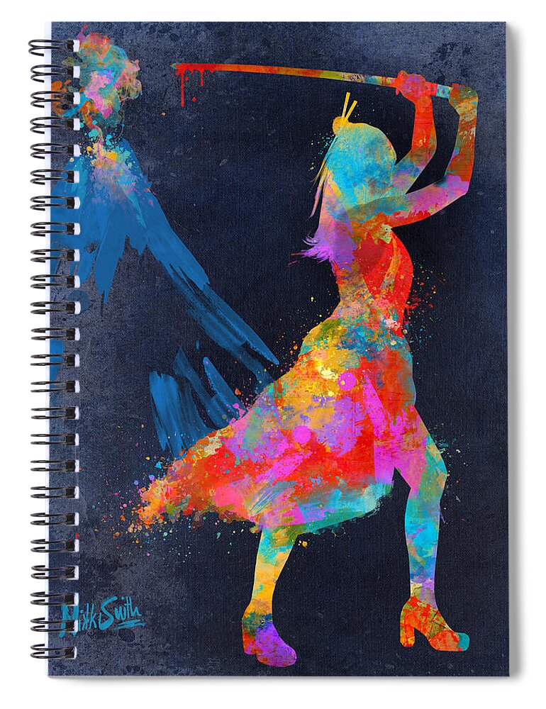 Samurai Spiral Notebook featuring the digital art Samurai Girl Way of the Warrior by Nikki Marie Smith