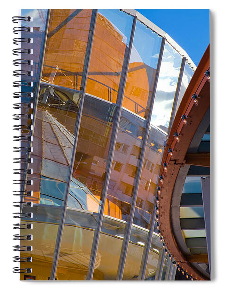 Urban Reflection Spiral Notebook featuring the photograph San Francisco Childrens Museum by David Smith