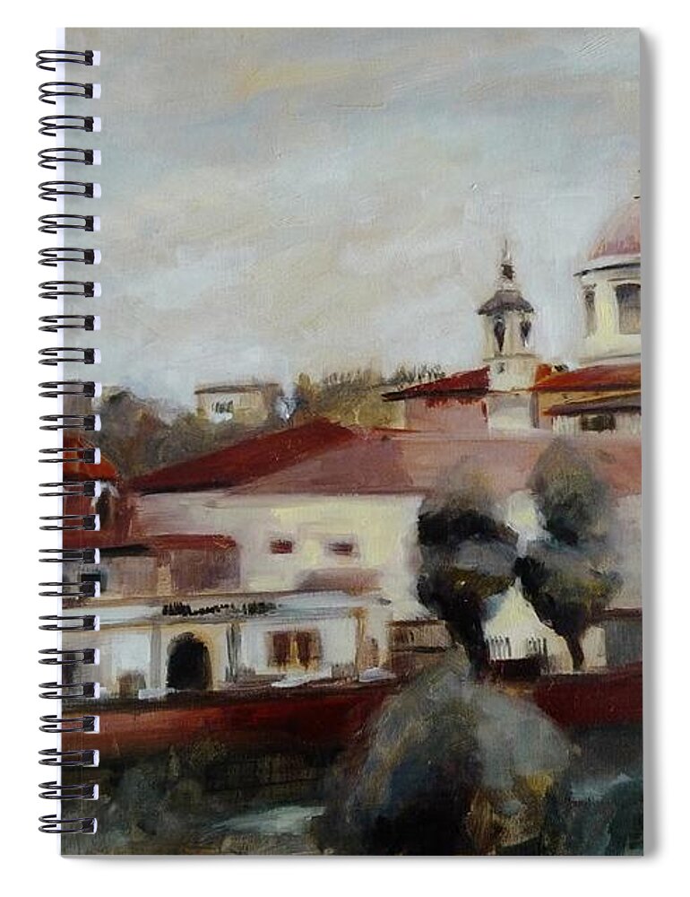 San Frediano Spiral Notebook featuring the painting San Frediano In Cestello by Karina Plachetka