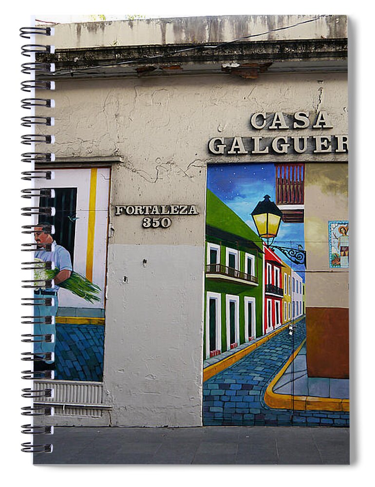 Richard Reeve Spiral Notebook featuring the photograph San Juan - Casa Galguera Mural by Richard Reeve