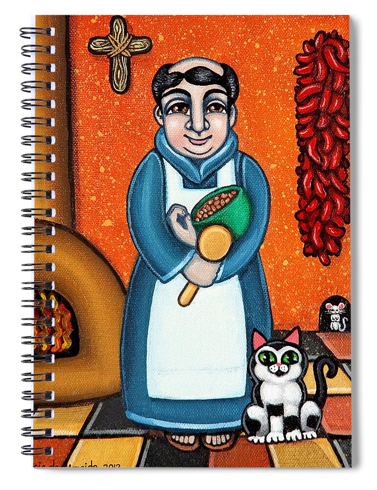 San Pascual Spiral Notebook featuring the painting San Pascual and Felix by Victoria De Almeida