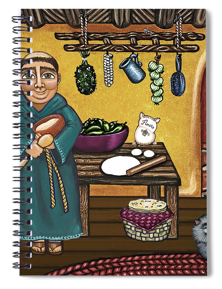 San Pascual Spiral Notebook featuring the painting San Pascuals Kitchen by Victoria De Almeida