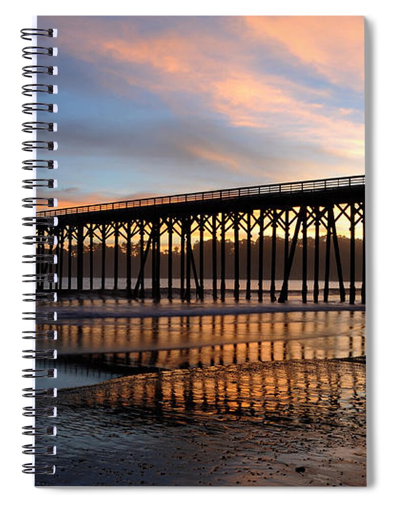 San Simeon Pier Spiral Notebook featuring the photograph San Simeon Pier by Vivian Christopher