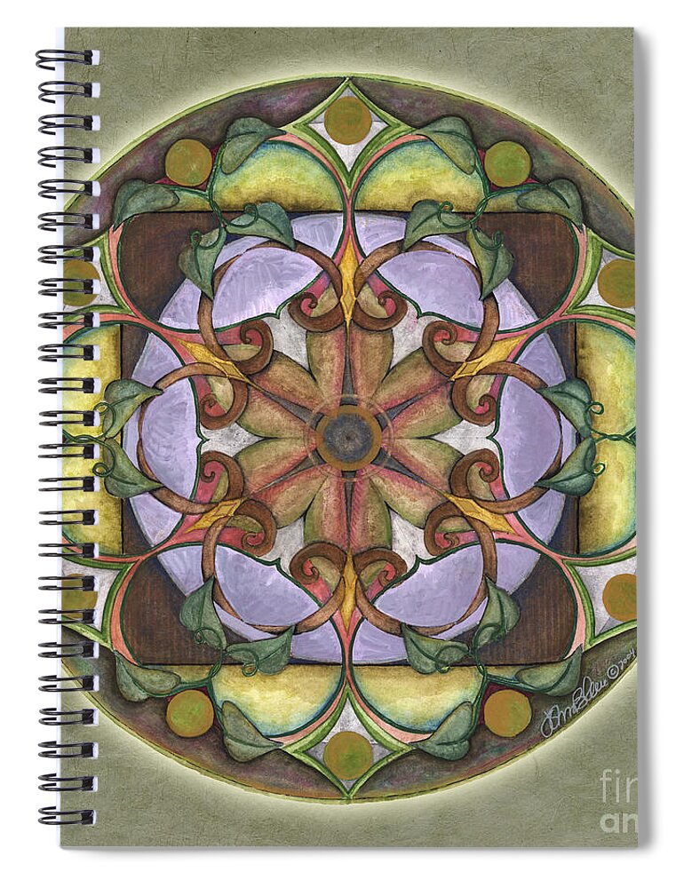 Mandala Art Spiral Notebook featuring the painting Sanctuary Mandala by Jo Thomas Blaine