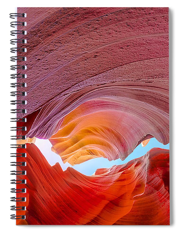 Antelope Canyon Spiral Notebook featuring the photograph Sandstone Chasm by Jason Chu
