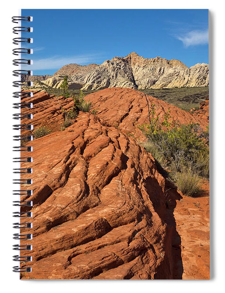 00559240 Spiral Notebook featuring the photograph Sandstone Formations Snow Canyon by Yva Momatiuk John Eastcott