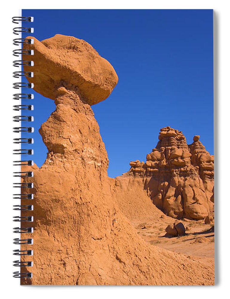 00345457 Spiral Notebook featuring the photograph Sandstone Hoodoos in Goblin Valley by Yva Momatiuk John Eastcott