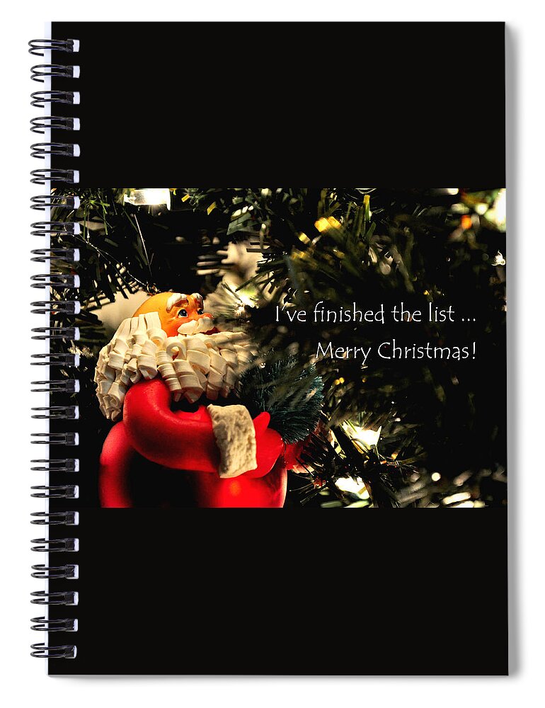 Merry Spiral Notebook featuring the photograph Santa 30952 by Jerry Sodorff