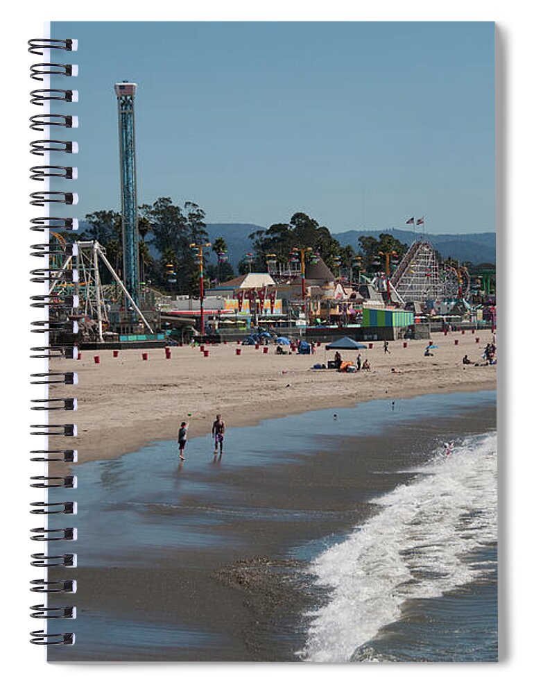Recreational Pursuit Spiral Notebook featuring the photograph Santa Cruz Boardwalk by Mitch Diamond