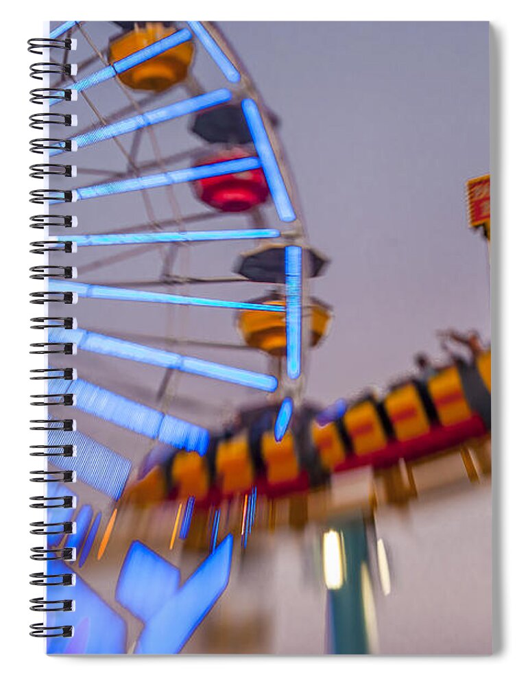 Carousel Spiral Notebook featuring the photograph Now I know it was a dream Santa Monica Ferris Wheel by Scott Campbell