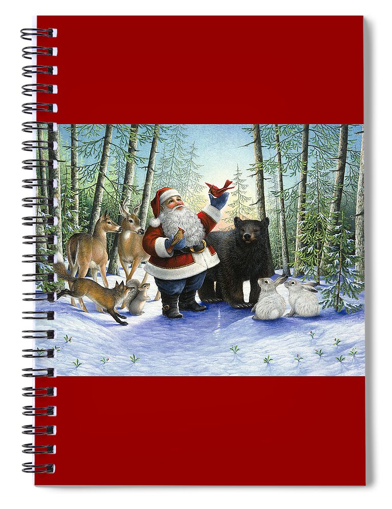 Santa Claus Spiral Notebook featuring the painting Santa's Christmas Morning by Lynn Bywaters