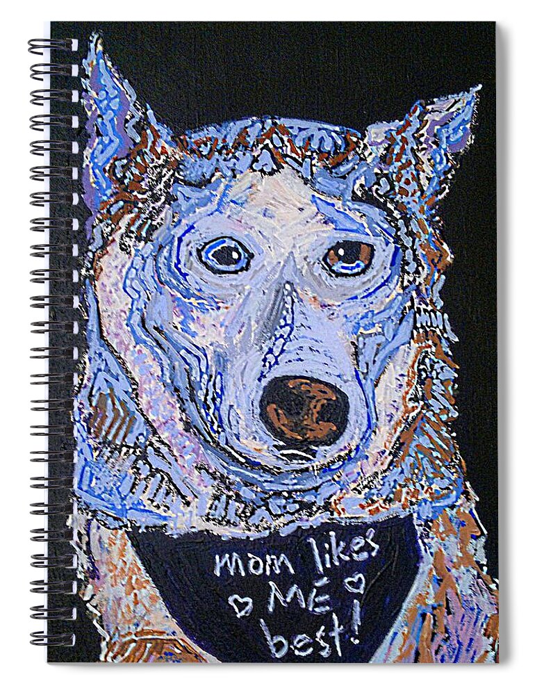 Dog Spiral Notebook featuring the painting Sarah by Michael Graham