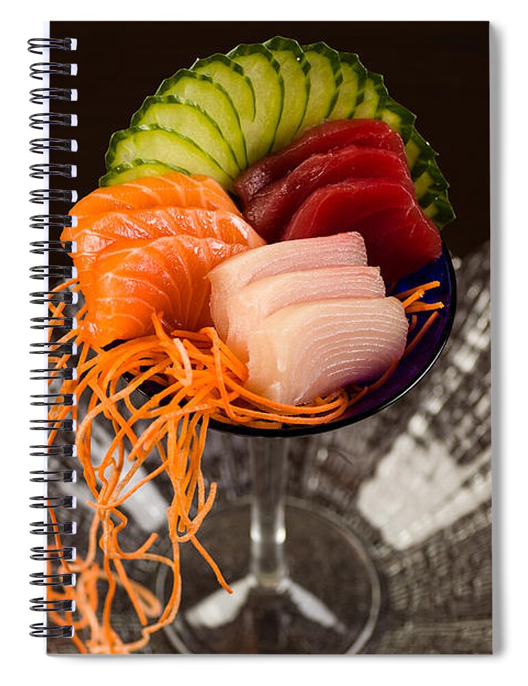 Asian Spiral Notebook featuring the photograph Sashimi Cocktail by Raul Rodriguez