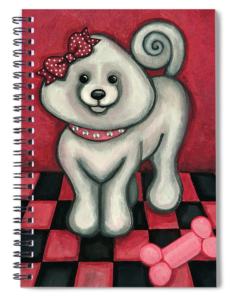 Poodle Spiral Notebook featuring the painting Savannah Smiles by Victoria De Almeida